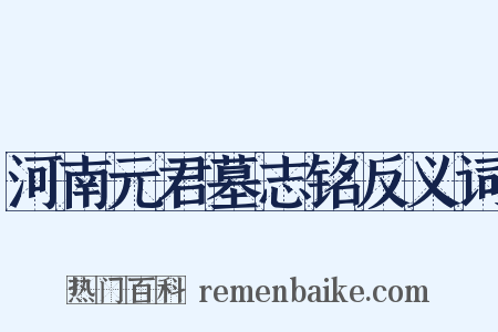 河南元君墓志铭反义词是什么意思的图片